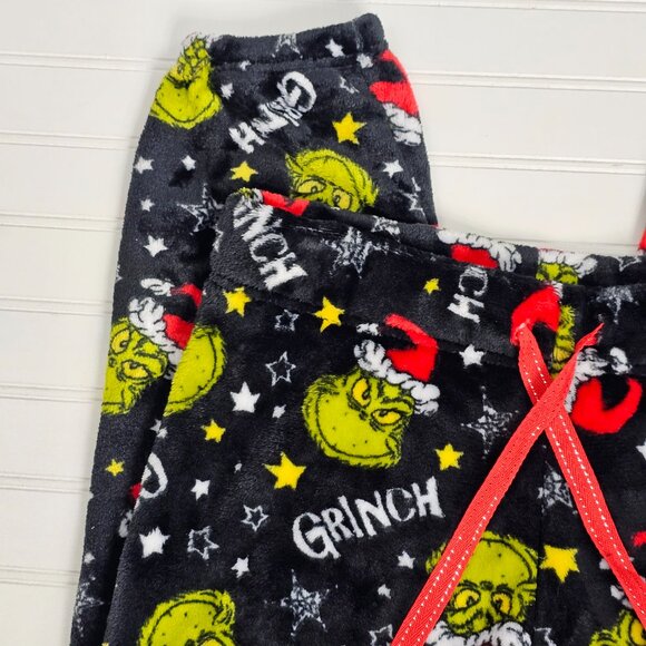 The Grinch Women's Black Plush Christmas Holiday Pajama Pants Size M NWT - Picture 3 of 11